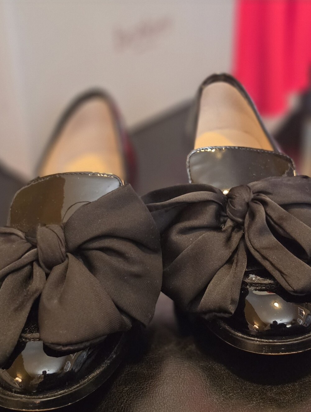 Botkier Black Patent Leather Bow Loafers - Size 8
